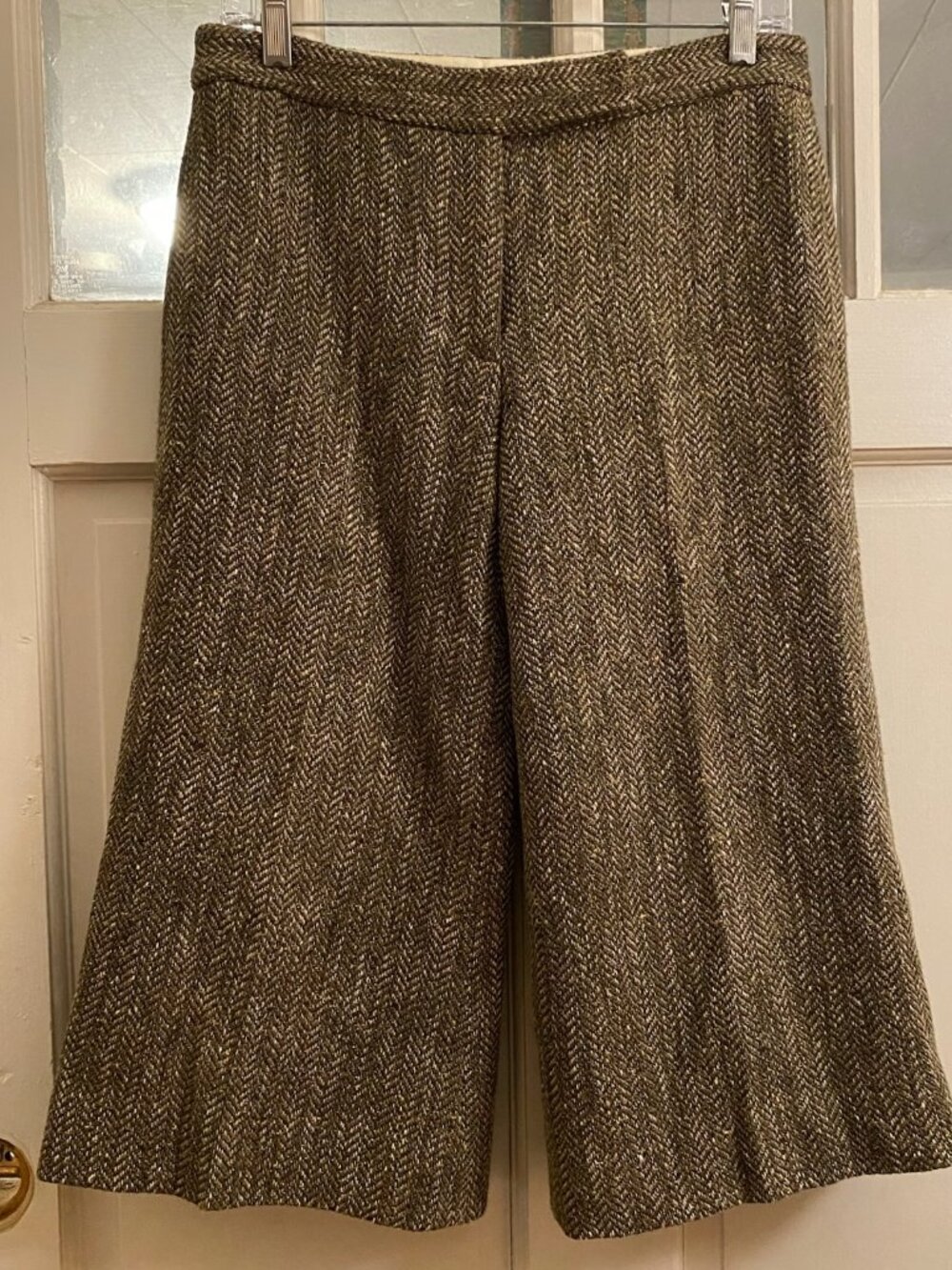 Lela Rose Herringbone Tweed Wide-Leg Cropped Pants / Culottes - Size 2